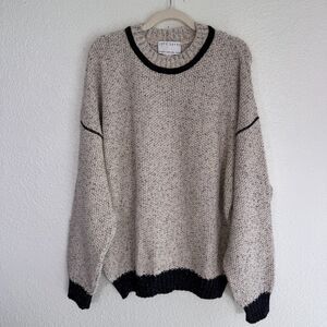 Vintage Jeff Sayre Sweater Mens Textured Knit 80s Pullover Virgin Wool Blend